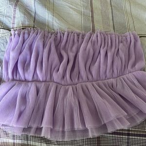 Lilac ruffle tube top